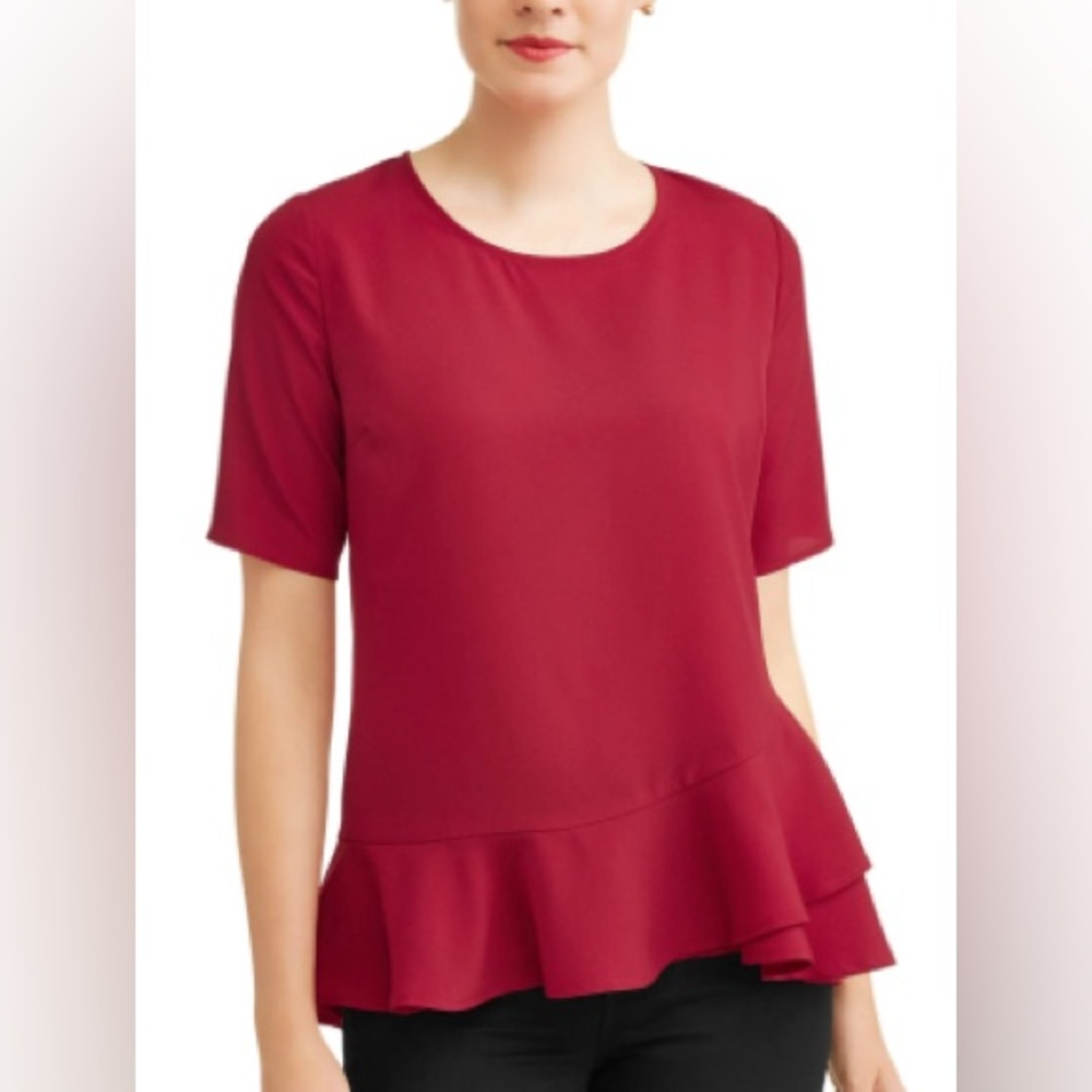 NWOT Time and Tru red short sleeve size small(4-6) blouse
